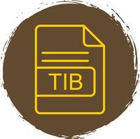 tib fichier format ligne cercle autocollant icône vecteur