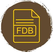 fdb fichier format ligne cercle autocollant icône vecteur