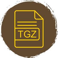 tgz fichier format ligne cercle autocollant icône vecteur