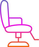 coiffeur chaise ligne cercle autocollant icône vecteur