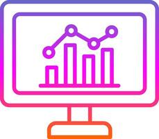 statistiques ligne cercle autocollant icône vecteur