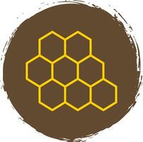 abeille ruche ligne cercle autocollant icône vecteur