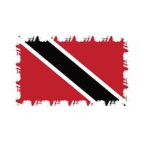 Drapeau de la Trinité-et-Tobago avec pinceau peint à l'aquarelle vecteur