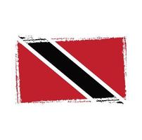 Drapeau de la Trinité-et-Tobago avec pinceau peint à l'aquarelle vecteur