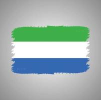 drapeau sierra leone avec pinceau peint à l'aquarelle vecteur