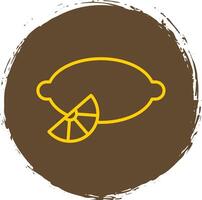 citron ligne cercle autocollant icône vecteur