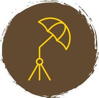 parapluie ligne cercle autocollant icône vecteur