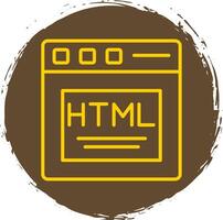 html ligne cercle autocollant icône vecteur