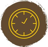 l'horloge ligne cercle autocollant icône vecteur