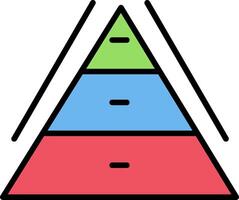 icône remplie de ligne de graphique pyramidal vecteur