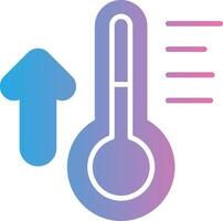 thermomètre glyphe pente icône conception vecteur