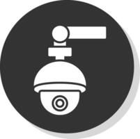Sécurité caméra glyphe ombre cercle icône conception vecteur