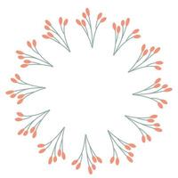 couronne minimaliste d'automne - feuilles. éléments circulaires pour cartes postales design vecteur