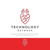 connecter le logo avec la connexion réseau de la technologie du signal.symbole,icône,vecteur,modèle
