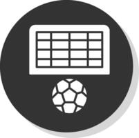 Football objectif glyphe ombre cercle icône conception vecteur