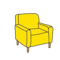 fauteuil de style dessiné à la main pour le design, les catalogues, le site de meubles vecteur