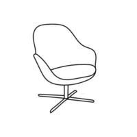 fauteuil de style dessiné à la main pour le design, les catalogues, le site de meubles vecteur