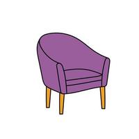 fauteuil de style dessiné à la main pour le design, les catalogues, le site de meubles vecteur