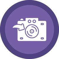 caméra glyphe dû cercle icône conception vecteur