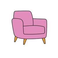 fauteuil de style dessiné à la main pour le design, les catalogues, le site de meubles vecteur