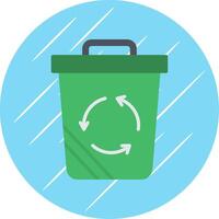 recycler poubelle plat cercle icône conception vecteur