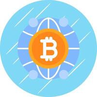 global bitcoin plat cercle icône conception vecteur