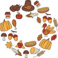 thème d'automne de thanksgiving - couronne d'automne vecteur