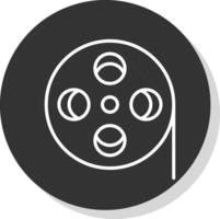 film bobine ligne ombre cercle icône conception vecteur
