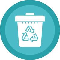 recycler poubelle glyphe dû cercle icône conception vecteur