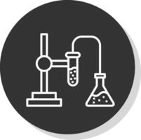 tester tubes glyphe dû cercle icône conception vecteur