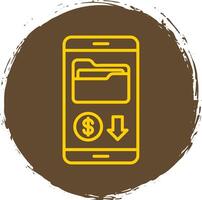 mobile app ligne cercle autocollant icône vecteur