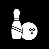 bowling glyphe inversé icône conception vecteur