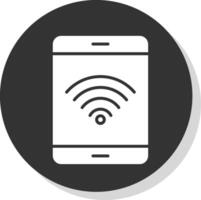 Wifi signal glyphe ombre cercle icône conception vecteur
