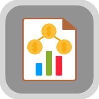 argent une analyse plat rond coin icône conception vecteur