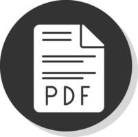 pdf glyphe ombre cercle icône conception vecteur