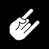 montrer du doigt glyphe inversé icône conception vecteur