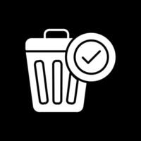 déchets poubelle glyphe inversé icône conception vecteur
