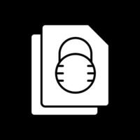Sécurité fichier fermer à clé glyphe inversé icône conception vecteur