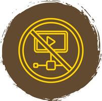 interdit signe ligne cercle autocollant icône vecteur