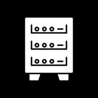 serveur cabinet glyphe inversé icône conception vecteur