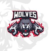 loups sports mascotte logo design illustration vecteur