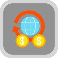 global la finance plat rond coin icône conception vecteur
