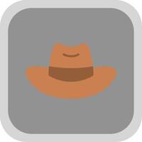 cow-boy chapeau plat rond coin icône conception vecteur