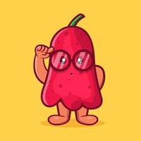 dessin animé isolé de mascotte de fruits de cajou de génie dans un style plat vecteur