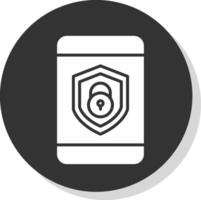 Sécurité mobile fermer à clé glyphe ombre cercle icône conception vecteur