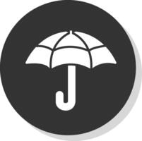 parasol glyphe ombre cercle icône conception vecteur