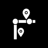 route glyphe inversé icône conception vecteur