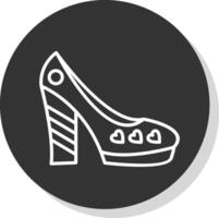 des chaussures glyphe dû cercle icône conception vecteur