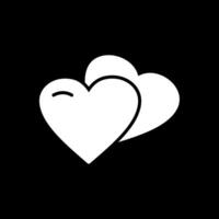 cœurs glyphe inversé icône conception vecteur