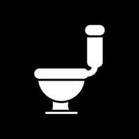 toilette glyphe inversé icône conception vecteur
